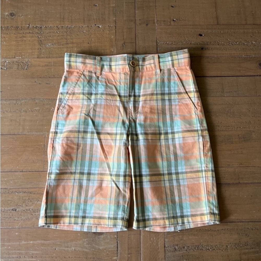 Janie and jack orange plaid shorts